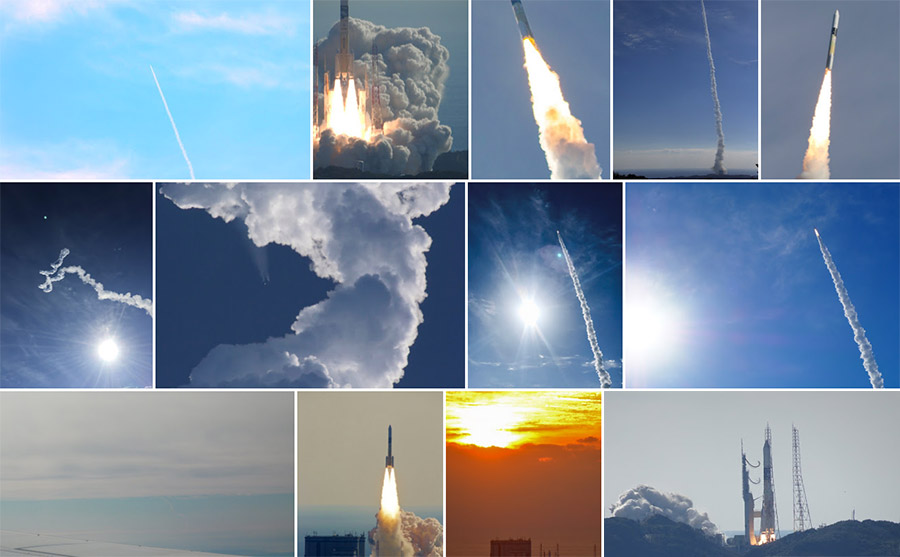 「しきさい」「つばめ」/H-IIAロケット37号機 打ち上げ写真