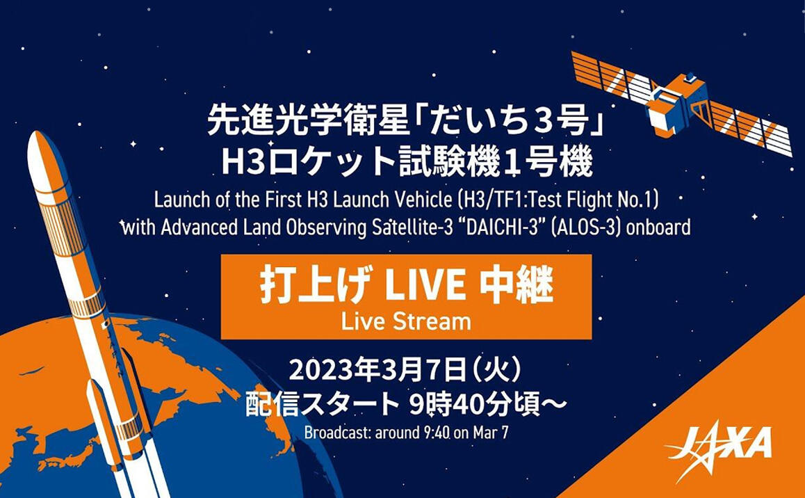 H3ロケット試験機1号機／先進光学衛星「だいち3号」（ALOS-3）打上げライブ中継