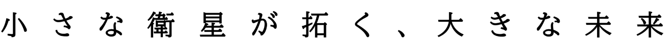 小さな衛星が拓く、大きな未来