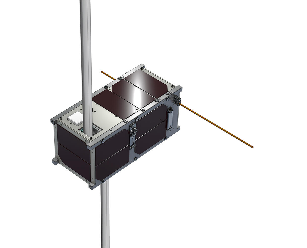全国の高専10校が連携して開発した、木星電波観測技術実証衛星KOSEN-1。