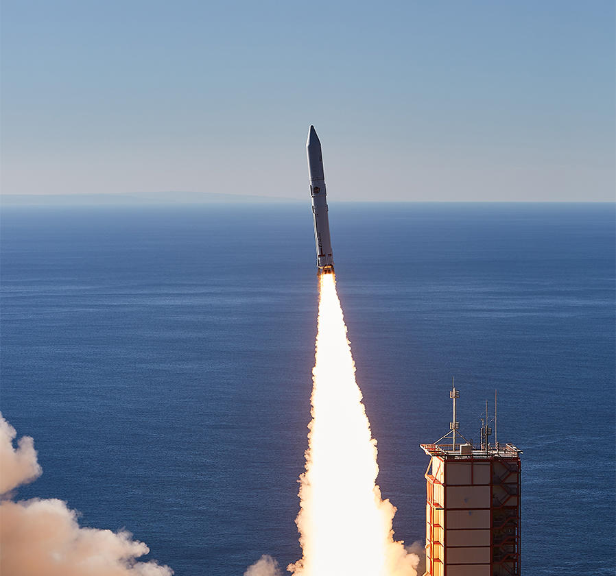 2019年1月18日9時50分、革新的衛星技術実証1号機を搭載したイプシロンロケット4号機の打上げの様子。