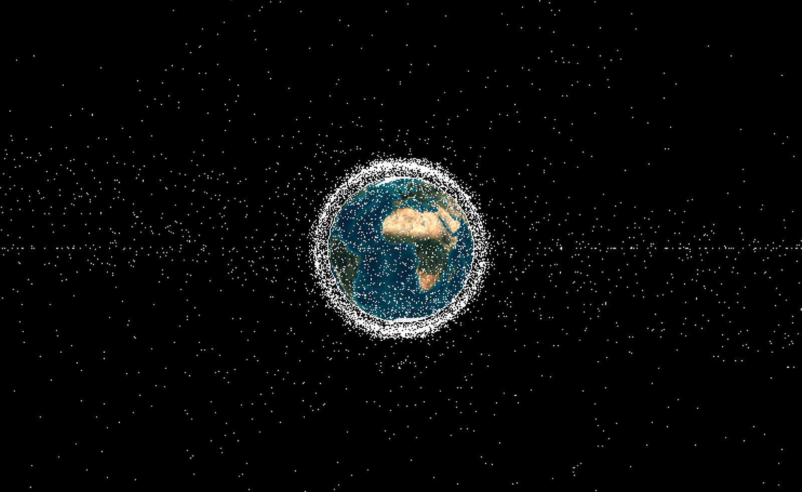地球の周りにある宇宙ゴミのイメージ