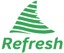 飛行実証試験で協力したエアライン・施工メーカと作成したシンボルマーク
			  RiblEt Flight RESearcH for carbon neutralの略称からRefreshと命名した 